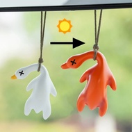 Cute Car Pendant Color Change Swinging Duck Hanging Roast Duck Rearview Mirror Decoration