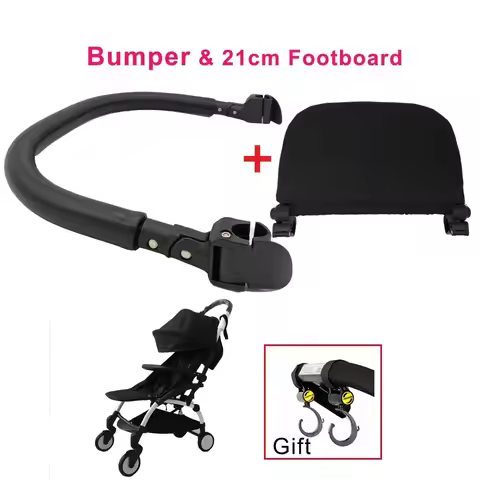 MomTan® Baby Stroller Accessories Armrest PU Leather Bumper Bar Handrail Extend Footboard Compatible