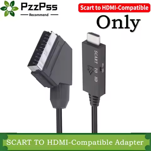 Scart to HDMI Adapter Converter Scart HDMI 1080P with Scart Input Cable HDMI Output Port for HDTV ST
