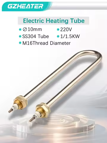 1KW/1.5KW 220V Single U-shap M16 Electric Heat Pipe SUS304 U-type Water Heating Tube for Water Tank 