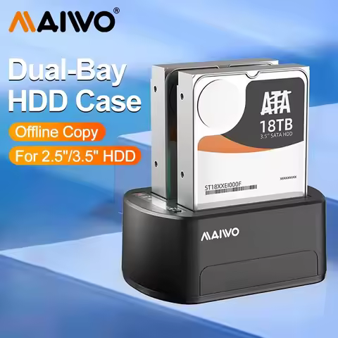 ORICO Dual-bay Hard Drive Enclosure for 2.5/3.5 Inch HDD SSD SATA to USB 3.0 HDD Docking Station wit