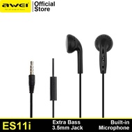 Awei ES11i Simply Sound Noise Isolation Super Bass In-Ear 3.5mm Jack Earphone with Built-in Mic