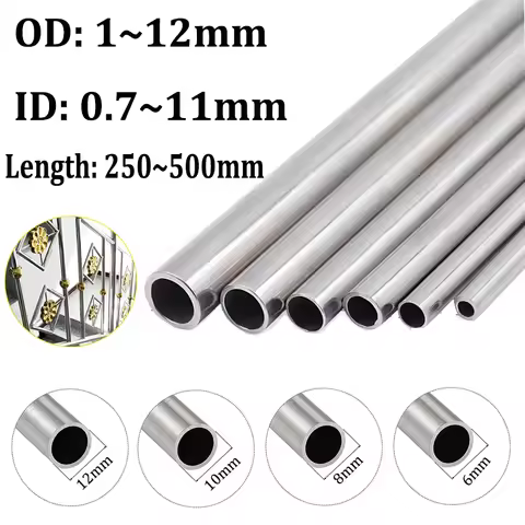 20pcs~1pcs 304 stainless steel round capillary 250mm 500mm long seamless straight tube 4x3mm/6x4mm/8