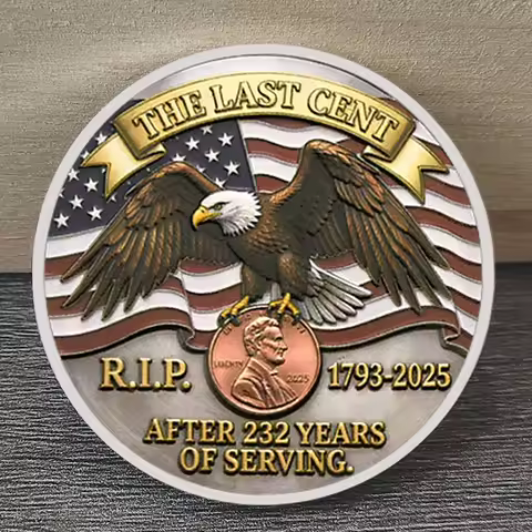 2025 RIP Penny The Last Cent Tribute Coin 1793-2025 US Lincoln Cent Memorial Commemorative Collector