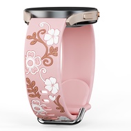 Dây đeo 20mm cho Samsung Galaxy Watch 7 FE 5 Pro 6 4 Classic Active 2 dây đeo silicone khắc hoa văn