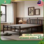 Super Single Foldable Bed Frame with Mattress Portable Katil Besi Lipat for Office or Bedroom Use