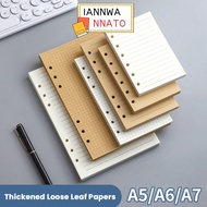 IANNWANNATO 80Sheets Notebook Refill Paper, Kraft Paper A5/A6/A7 Loose Leaf Paper, High Quality Hori