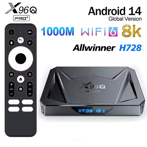 X96Q PRO+ Android 14 Smart TV BOX 2G 16G 4G 32G Allwinner H728 4K HD BT 1000M LAN Wifi6 Media Player
