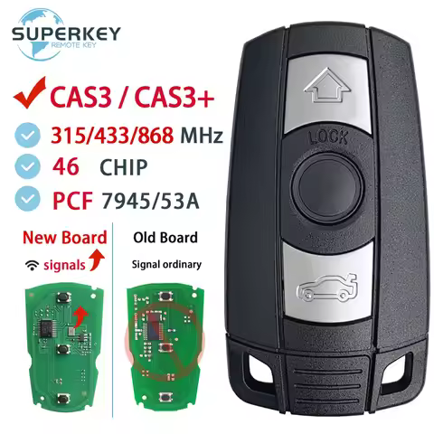 CAS3 CAS3+ 315/433/868MHz 315LP For BMW 1/3/5/7 Series 2006-2012 ID46 Smart Remote Car Key KR55WK491