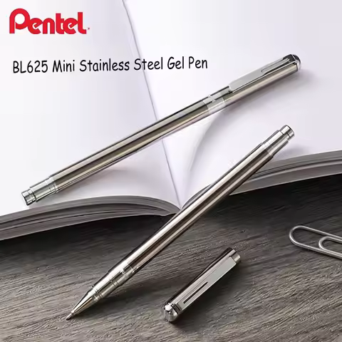 Japan Pentel Metal Ballpoint Pen BL625 Mini Rod Quick Drying Gel Pen 0.5mm Needle Tip Kawaii Station