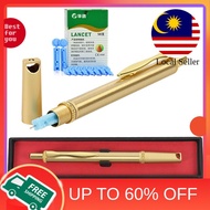 Pen Bekam Tembaga Tulen Emas + 28 G Kotak Jarum Bekam / Alat Bekam Rawatan Bekam Cupping Akupunktur 