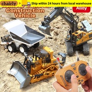 CHAIRLY RC Car Model Toy, 2.4G Remote Control 11 Channel Excavator Dump Truck, Professional Alloy Pl