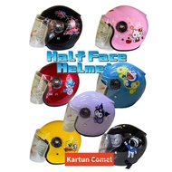 Ready Stock  Helmet Motorcycle for Children Half Surface Safety Helmet for Kids Cartoon Design / hel