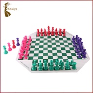 [kokiya] 4-Color Four Player Chess Set with Soft Chess Board for Kids and Adults