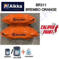 AIKKA BR311 BREMBO ORANGE 4:1 2K BRAKE CALIPER PAINT With HARDENER