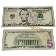 Uang Asing 5 Dollar Amerika Serikat USD Original - Uang Kertas Koleksi ( 1 LEMBAR )