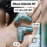 Hydraulic Elbow (90) 1/2" JIC x 3/8" NPT (MJ-MB)