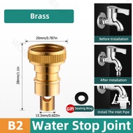 Bathroom Brass Water Stop Connector Washing Machine Faucet Brass Water Stop Valve Garden Outdoor Fau