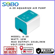 SOBO A-20 Aquarium Air Box Air Pump Oxygen Pump (10W) Double Nozzle Outlet Pam oxygen