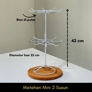 Rak Bingkai Gantungan Aksesoris Matahari 2 Susun Display Aksesoris / RAK MASKER / RAK KALUNG GELANG