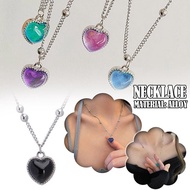 Heart Charm Pendant Necklace Women Simple Warm Color Accessories Changing Fashion Necklace W7Q7