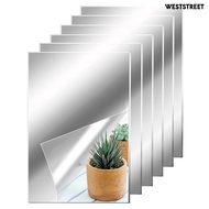 Weststreet Mirror Decal Self Adhesive Flexible Waterproof Reflect Clear Home Decoration Square Shape Bathroom Living Room Home Mirror Sticker Home Mirror