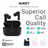 AUKEY EP-M1NC ANC True Wireless Earbuds w Superior Call Quality, Heavy Bass, 24 Hour Playtime &amp; IPX5(24 Months Warranty)