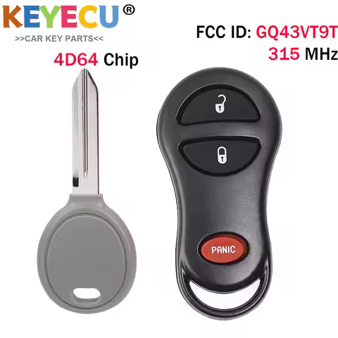 GQ43VT9T 4D64 Chip Transponder Remote Key 315MHz 3 Buttons Fob For Jeep 1999 2000 2001 Cherokee 2002