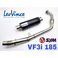 LeoVince Exhaust SYM VF3i 185 Ysuku Muffler Carbon Tabung Ekzos Motor SYM185 Accessories Manifold Po