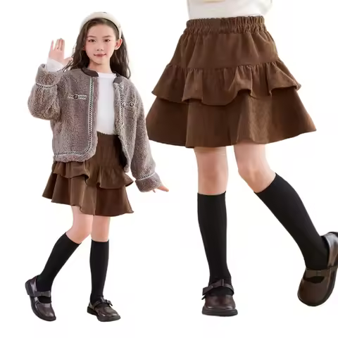 Fashion Girl Skirt Teenager Girl Clothes Ruffle Tulle Tutu Skirt Elegant Princess Spring Autumn Kids