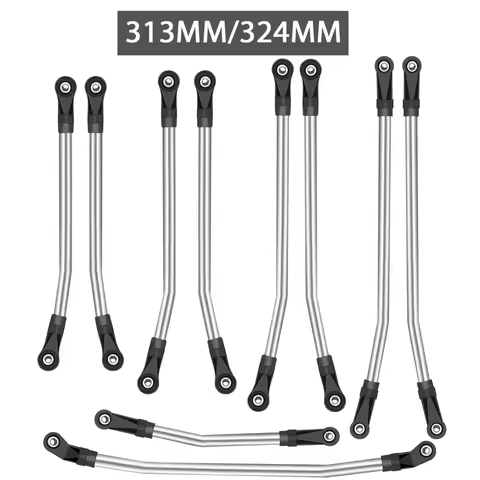 1/10 313mm/324mm Metal Link Set Linkage Steering Rod Kit for Axial SCX10 SCX10II 90046 RC Crawler Ca