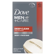 DOVE MEN+CARE DEEP CLEAN BAR SOAP 6 BARS 3.75 oz (Packaging may vary)