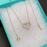 Necklace Tiffany愛心中號黃金滿鑽項鍊