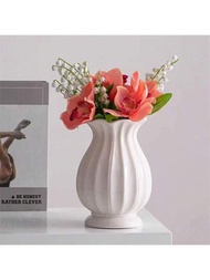陶瓷波浪紋花瓶,現代家居裝飾花瓶,適用於鮮花、乾花、星空康乃馨、水培花卉擺設容器,書架裝飾,房間裝飾手工藝品