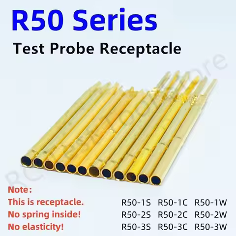 R50 Series PCB Test Probe Receptacle Pogo Pin Connect Socket R50-2S 1S 3S 1C 2C 3C 1W 2W 3W Spring T