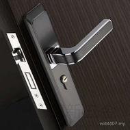 Door Lock Simple Type Mute Hardware Indoor Door Lock Set Solid Wood Door Lock Handle Lock Black Stee