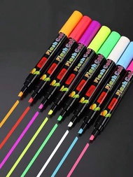 8色LED電子螢光板，特殊可擦除彩色液態粉筆手寫廣告燈板螢光筆