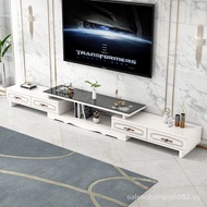 TV Cabinet European style Tempered Glass TV Cabinet Storage Living Room Coffee Table 2 Drawers TV Cabinet Console
