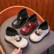 รองเท้าเด็กผู้หญิงถุงเท้ารองเท้าบูท Martin ฤดูใบไม้ร่วงและฤดูหนาว,รองเท้าบูท Martin เด็กผู้หญิงพื้นนุ่ม Sepatu BOOT Pendek เจ้าหญิง