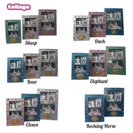 BABY COLLAGE PICTURE FRAME w/ GOLD ANIMAL EMBLEM (4R / 5R)