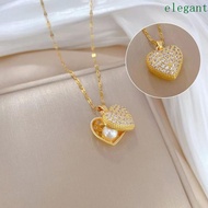 ELEGANT Peach Heart Pearl Necklace, Fashionable Elegant Oyster Necklace, Trendy Unique Versatile Cha