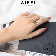 AIFEI JEWELRY Perak Accessories Adjustable Ring Original 純銀戒指 Sterling 925 Korean For Women Vintage Silver Cincin Perempuan R1374