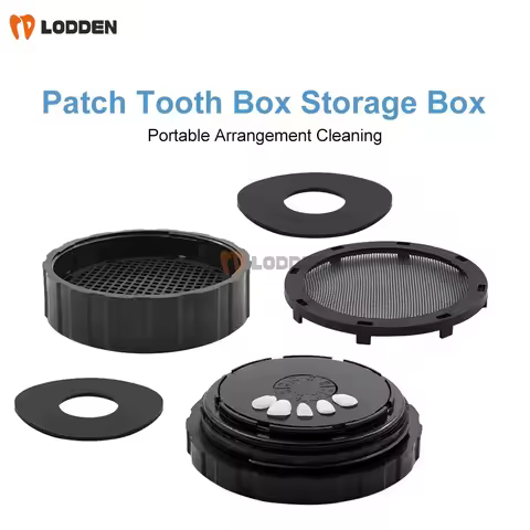 Dental Veneer Box Round Shape Rinsing Sterilize Flush Etching Storage Case with Spare Pad Dental Lab