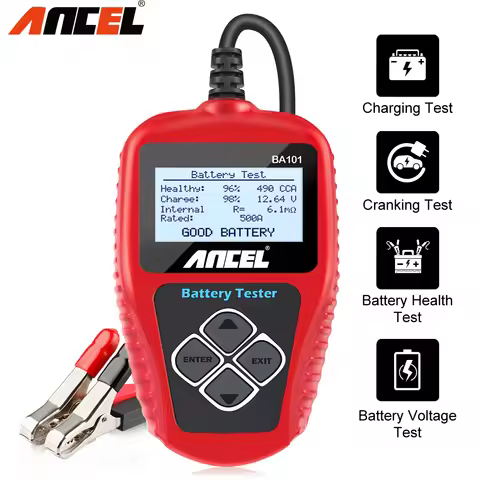 ANCEL BA101 12V Car Battery Tester Analyzer Automotive Battery Load Tester 100-2000CCA Charging Circ