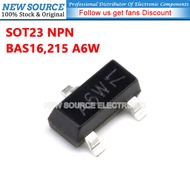 [20-100pcs] BAS16,215 A6W SOT23 NPN Power Transistor SMD Chip Triode New Source