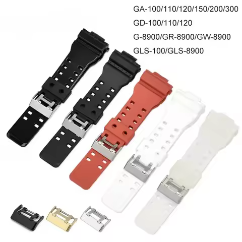 16mm Silicone Rubber Watch Band Strap Fit For Casio G Shock Replacement Black Waterproof Watchbands 