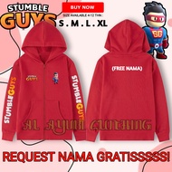Jaket Hoodie Zipper Anak Stumble Guys Skin Super Guy / Hoodie Sweater Anak Stumble Guy Skin Legendar