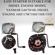 DIESEL ENGINE, SPRING RECOIL STARTER, SPRING STARTER, MODEL YANMAR L60/70/100 DIESEL ENGINE MODEL 16