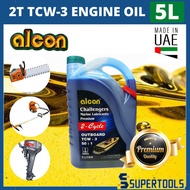 Alcon 5 Litre Outboard Marine Lubricants 2-Stroke 2T TCW-3 Engine Oil 5L (Made In UAE) For Chainsaw Brush Cutter