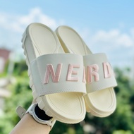 Dép nerdy dép thể thao quai ngang nam nữ Ner rdy đế độn 4cm chữ thiêu nổi có tem mác quai trắng-mint